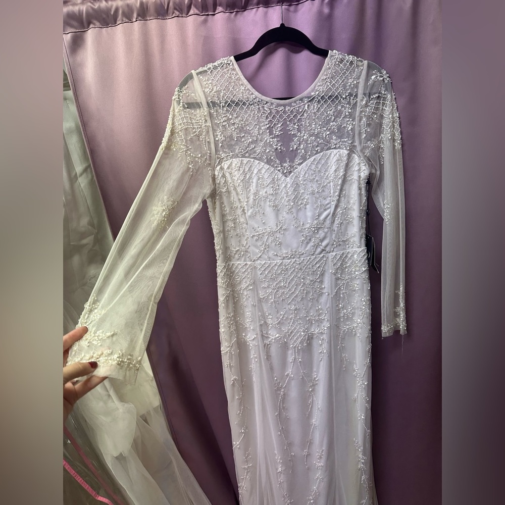Adrianna Papell | Wedding Dress | Size 10 | NWT | Beaded | Lace | White Dress
